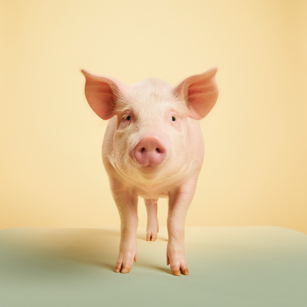 Pink farm pig